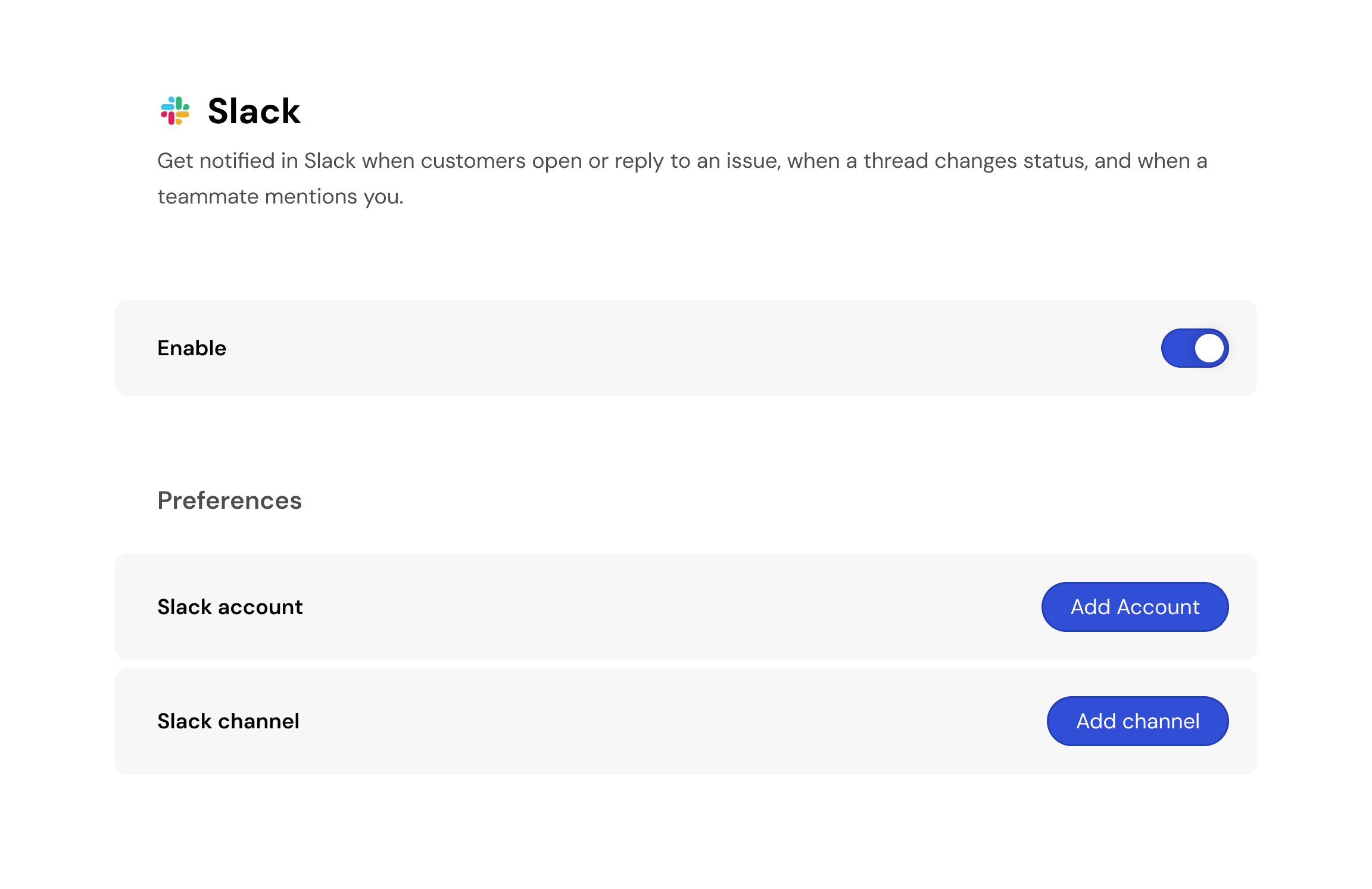 Slack notification when a person needs to step in